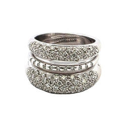 Bague Pavée en or blanc et diamants - Castafiore
