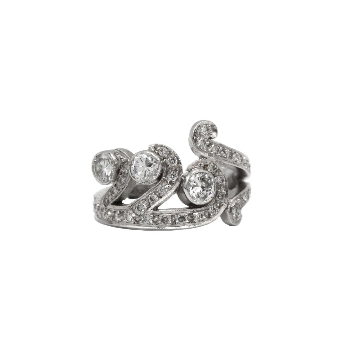 Bague Pavée en or blanc et diamants - Castafiore