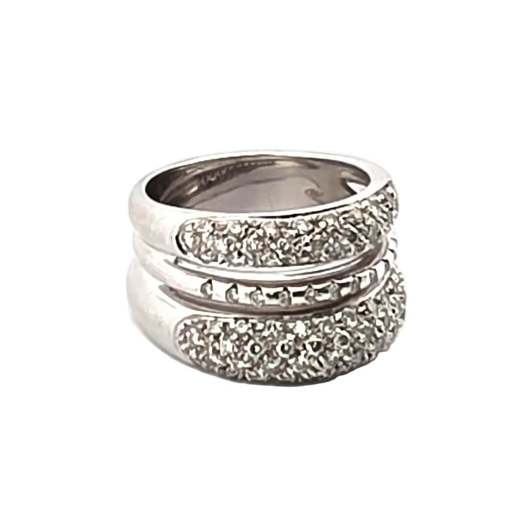Bague Pavée en or blanc et diamants - Castafiore