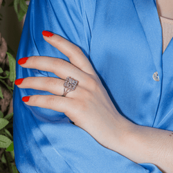 Bague Pavée en or blanc et diamants - Castafiore