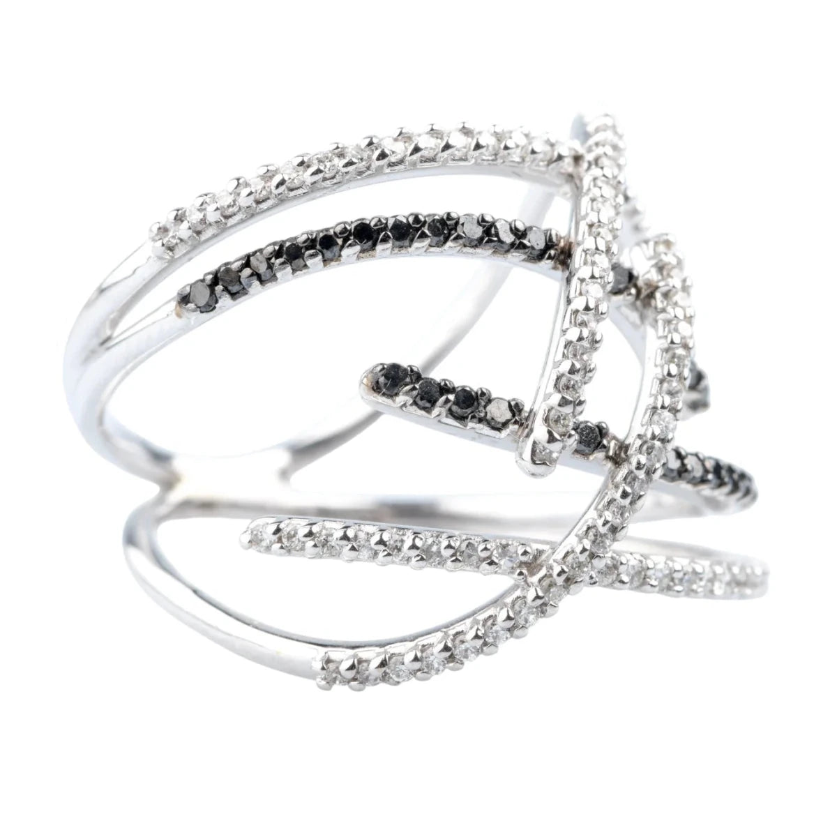 Bague Pavée en or blanc et diamants - Castafiore