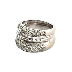 Bague Pavée en or blanc et diamants - Castafiore