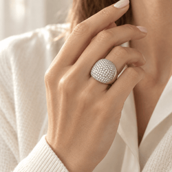 Bague Pavée en or blanc et diamants - Castafiore