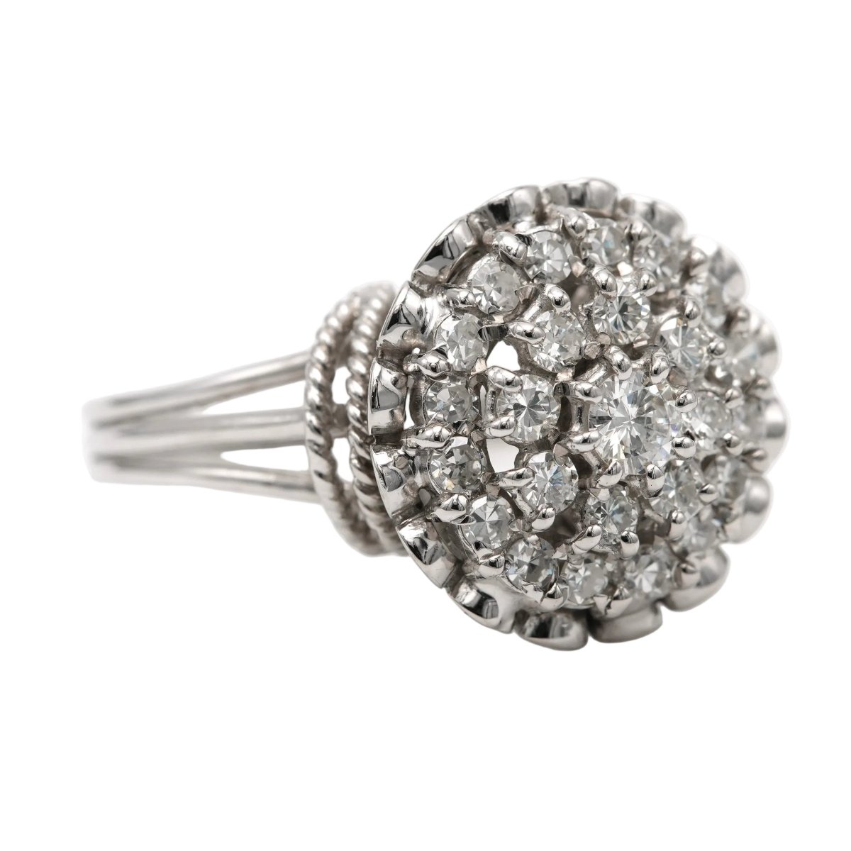 Bague Pavée en or blanc et diamants - Castafiore
