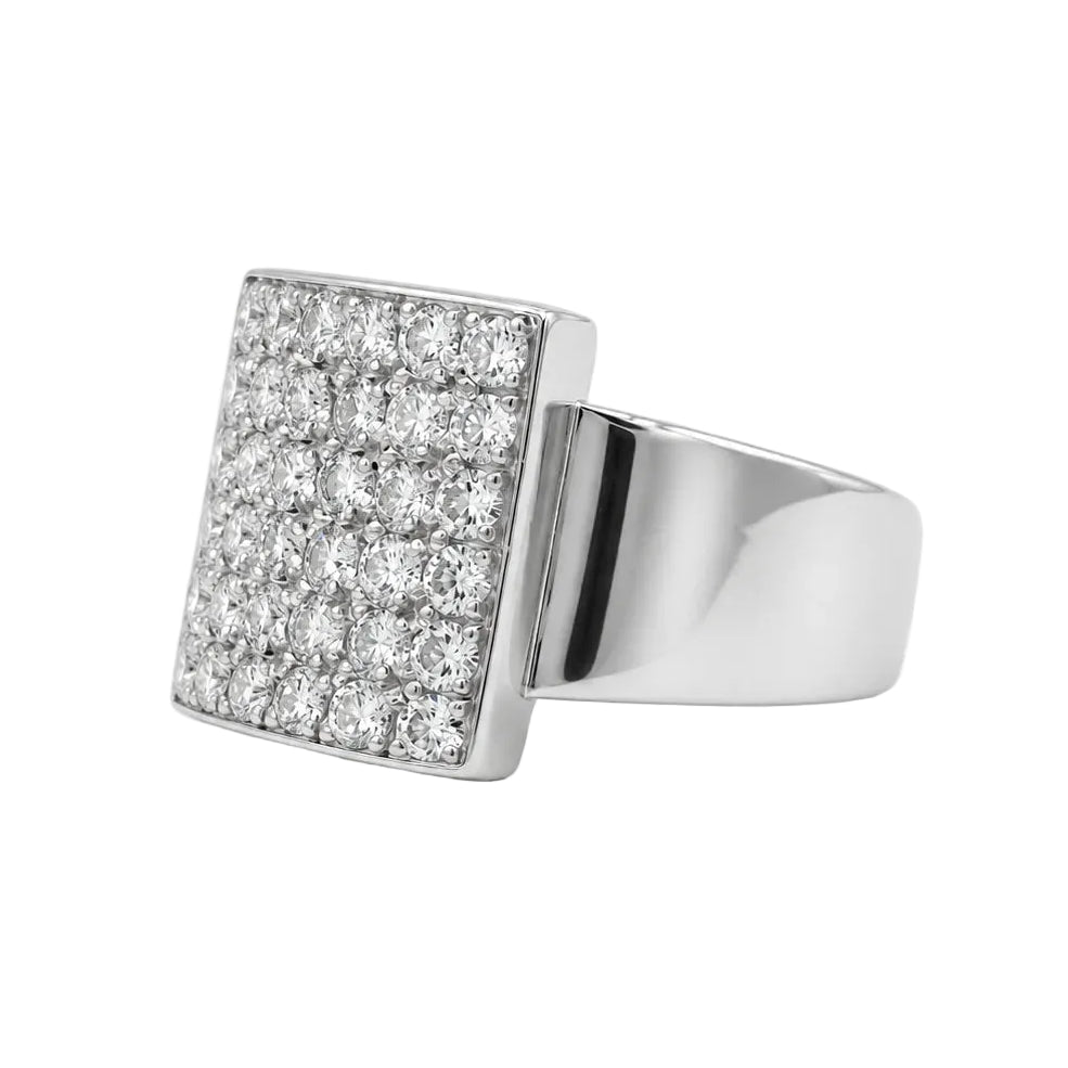 Bague Pavée en or blanc et diamants - Castafiore