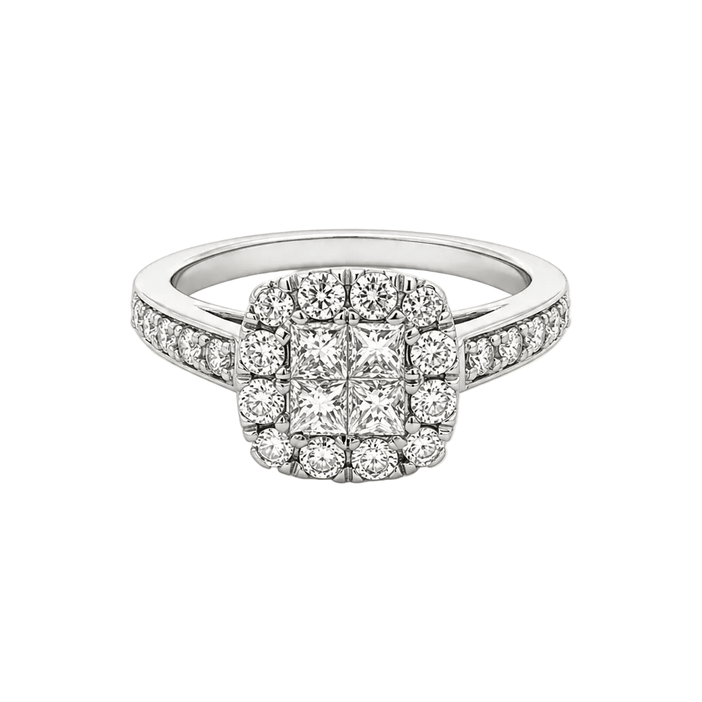 Bague Pavée en or blanc et diamants - Castafiore