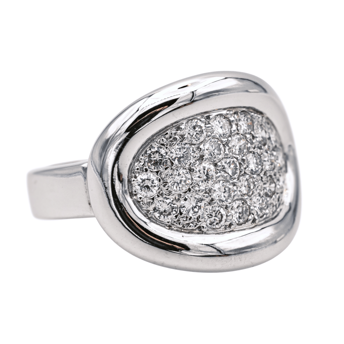 Bague Pavée en or blanc et diamants - Castafiore