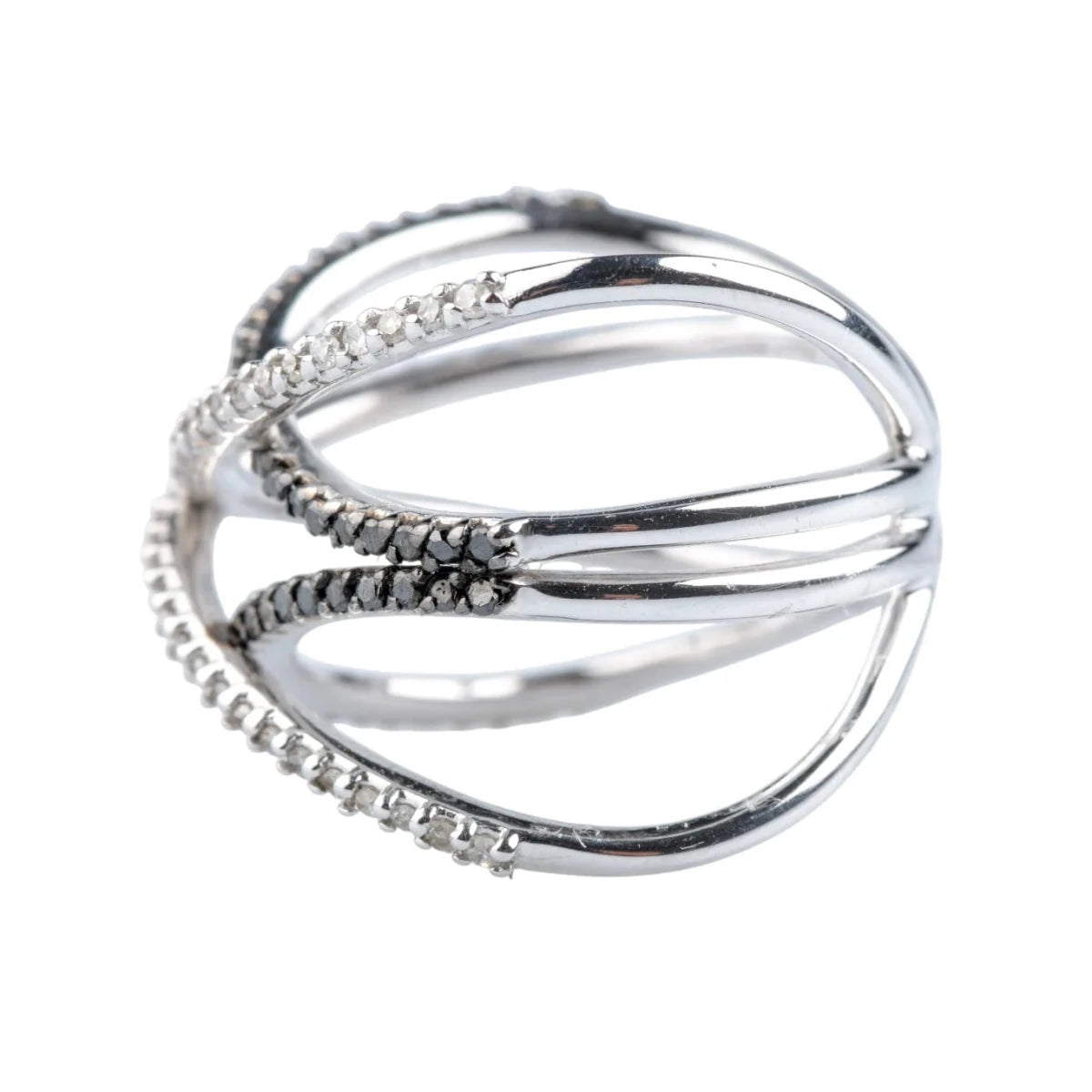 Bague Pavée en or blanc et diamants - Castafiore