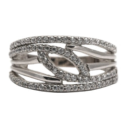 Bague Pavée en or blanc et diamants - Castafiore