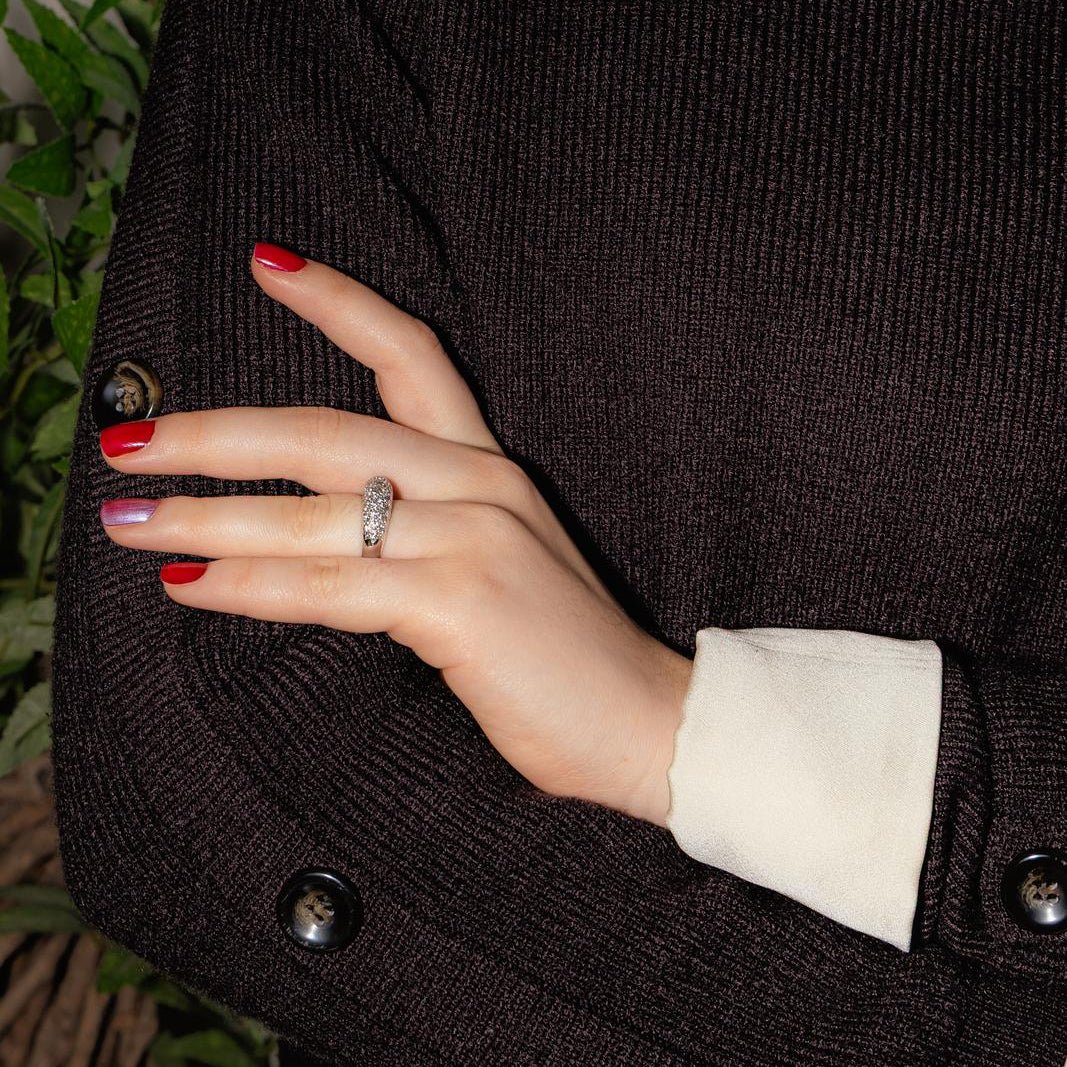 Bague Pavée en or blanc et diamants - Castafiore