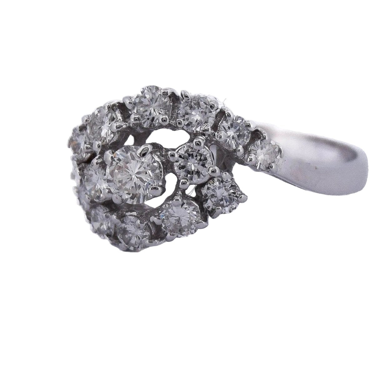 Bague Pavée en or blanc et diamants - Castafiore