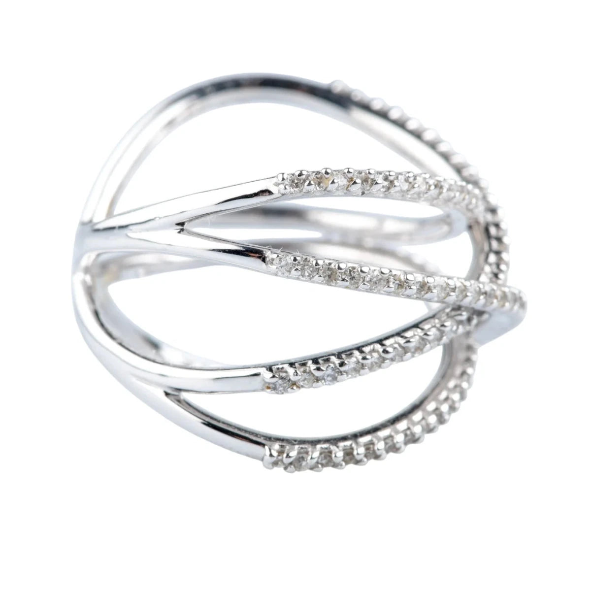 Bague Pavée en or blanc et diamants - Castafiore