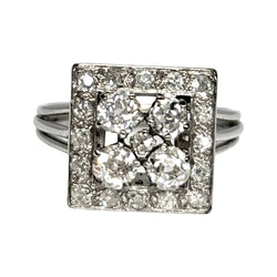 Bague Pavée en or blanc et diamants - Castafiore