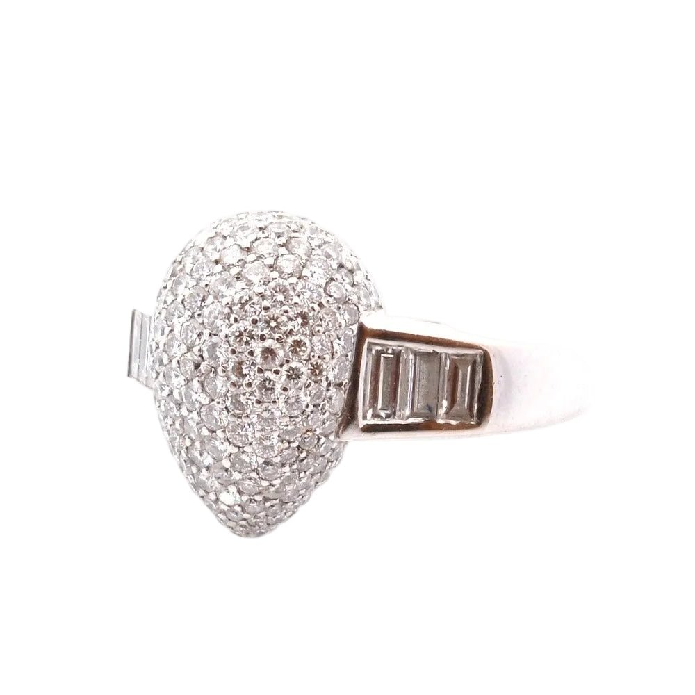 Bague Pavée en or blanc et diamants - Castafiore