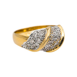 Bague Pavée en or blanc, or jaune et diamants - Castafiore