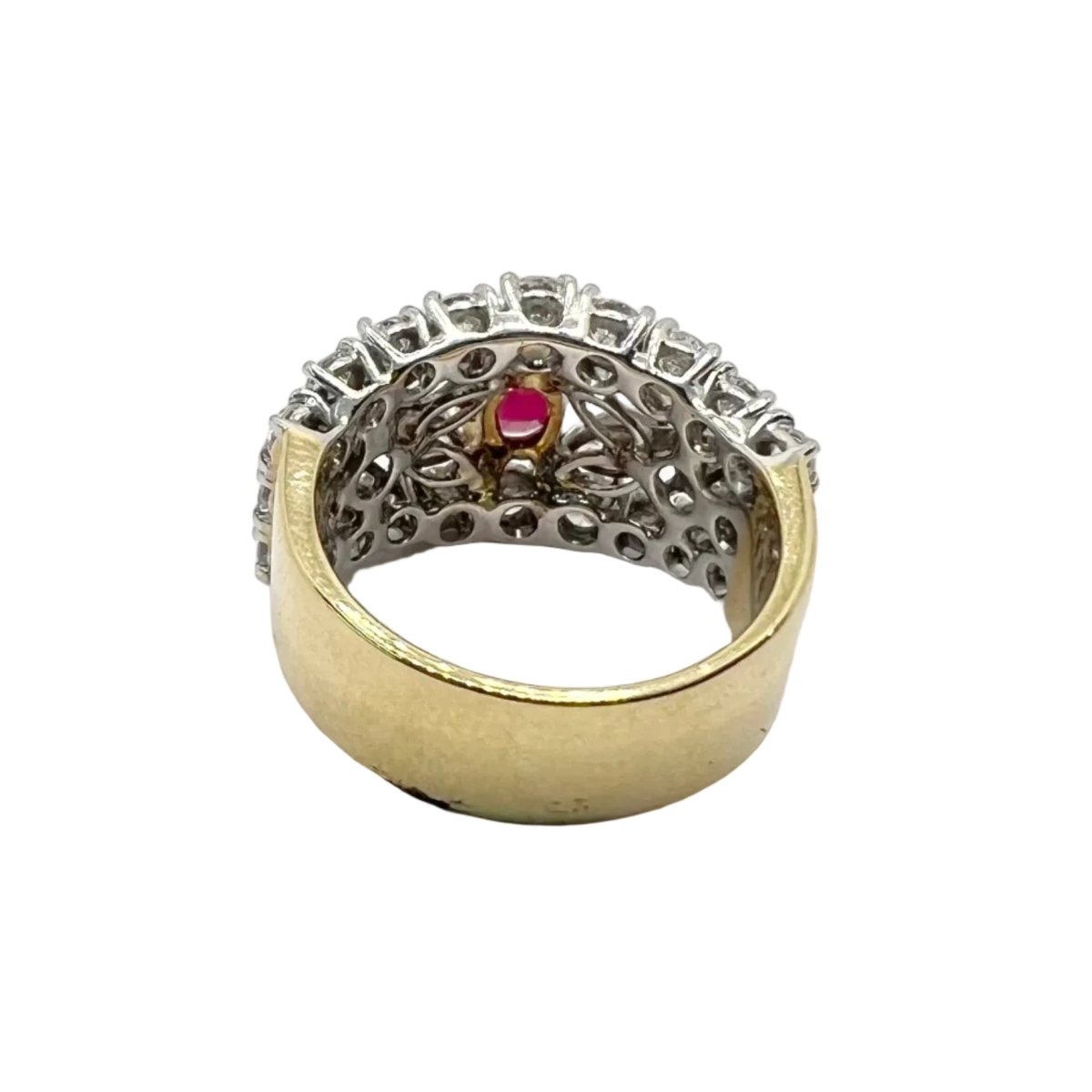 Bague Pavée en or blanc, or jaune, rubis et diamants - Castafiore