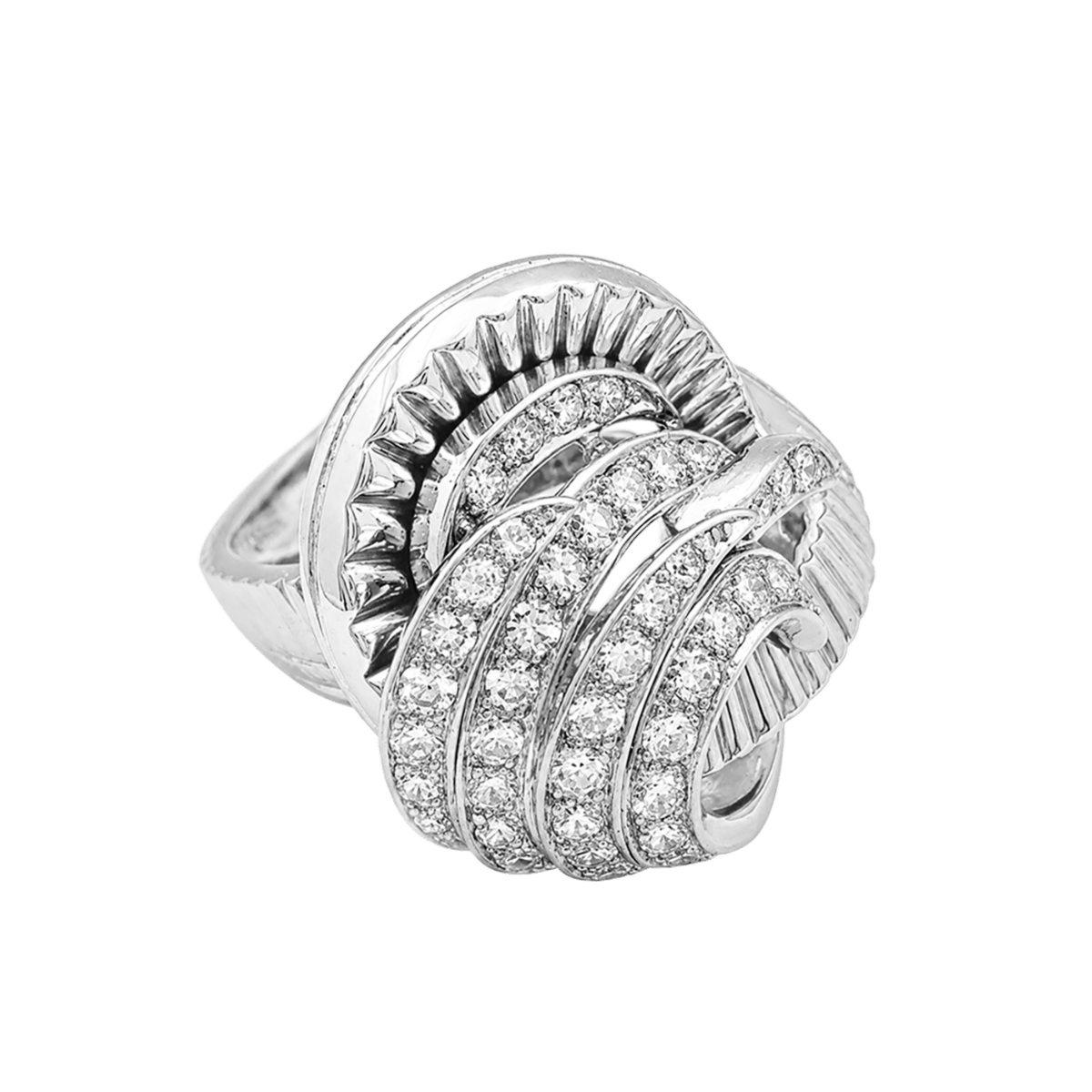 Bague Pavée en or blanc, platine et diamants - Castafiore
