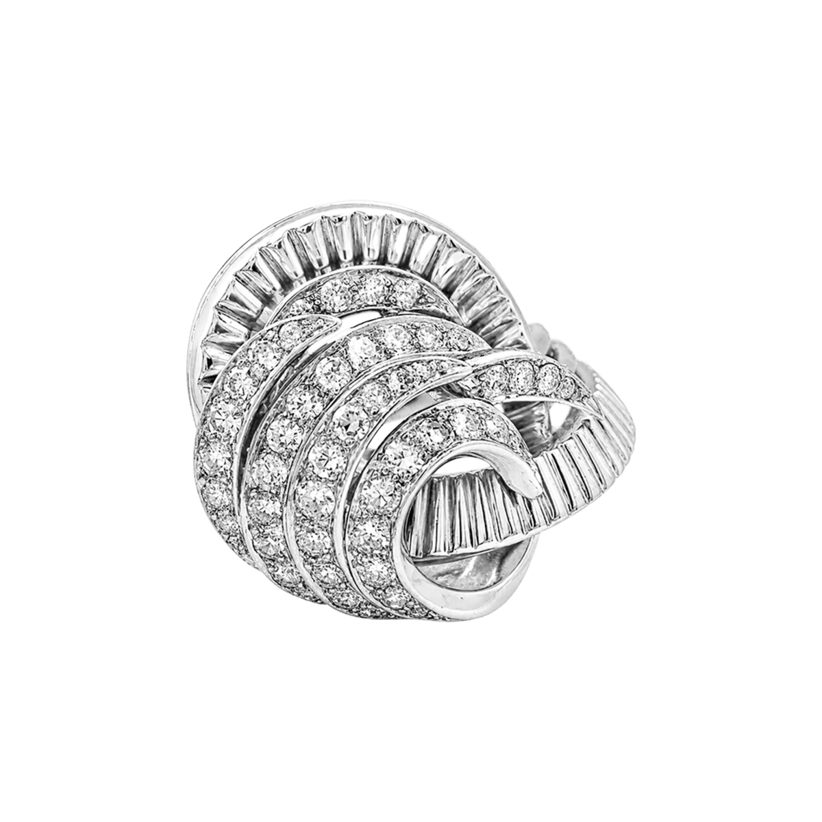 Bague Pavée en or blanc, platine et diamants - Castafiore