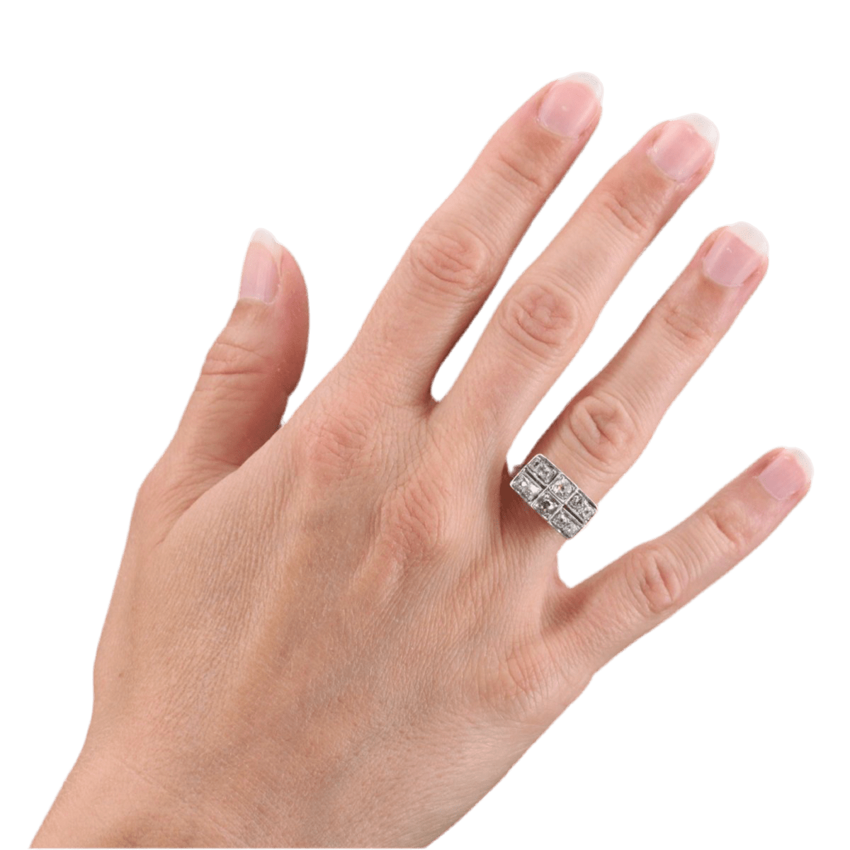 Bague Pavée en or blanc, platine et diamants - Castafiore