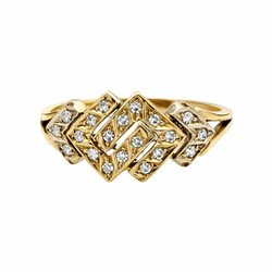 Bague Pavée en or jaune et diamants - Castafiore