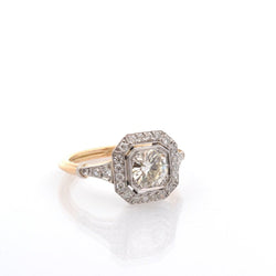 Bague Pavée en or jaune, platine et diamants - Castafiore