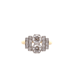 Bague Pavée en or jaune, platine et diamants - Castafiore