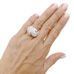 Bague Pavée en or jaune, platine et diamants - Castafiore