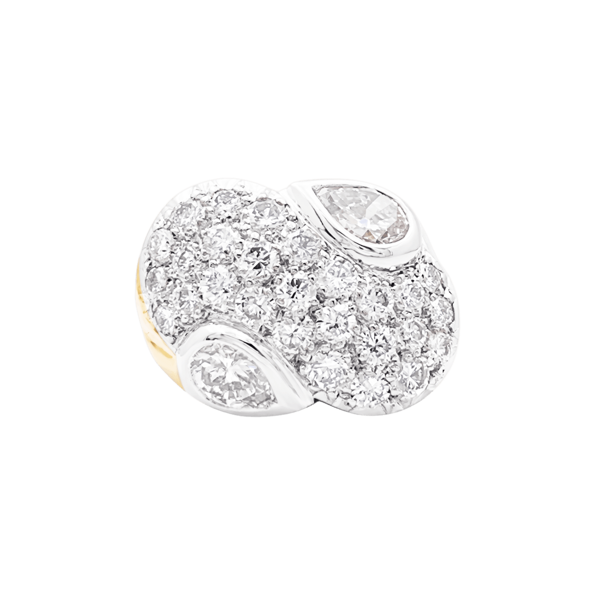 Bague Pavée en or jaune, platine et diamants - Castafiore