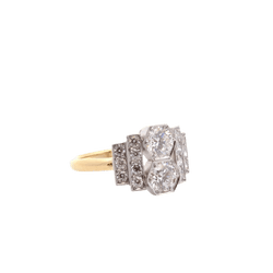 Bague Pavée en or jaune, platine et diamants - Castafiore