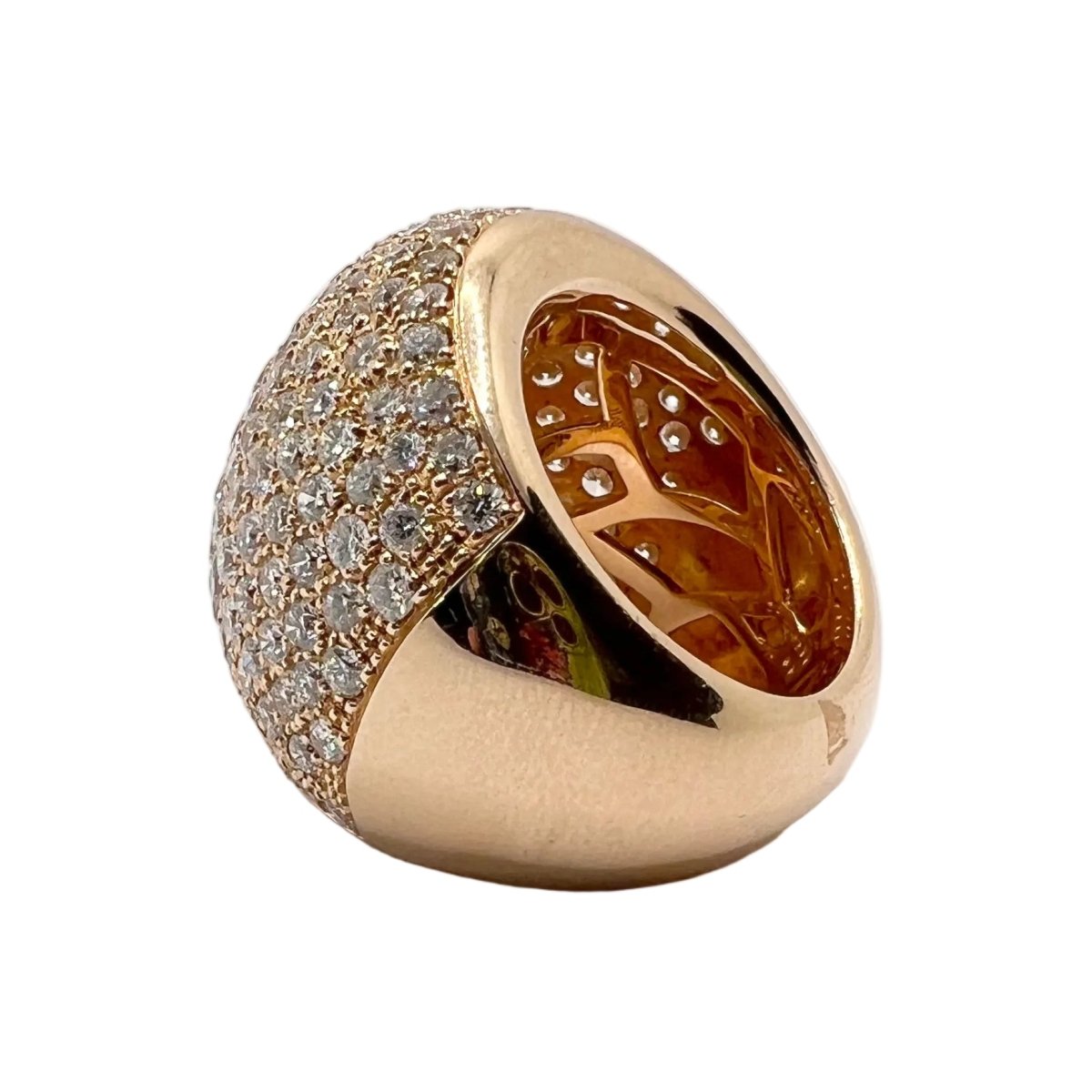 Bague Pavée en or rose et diamants - Castafiore