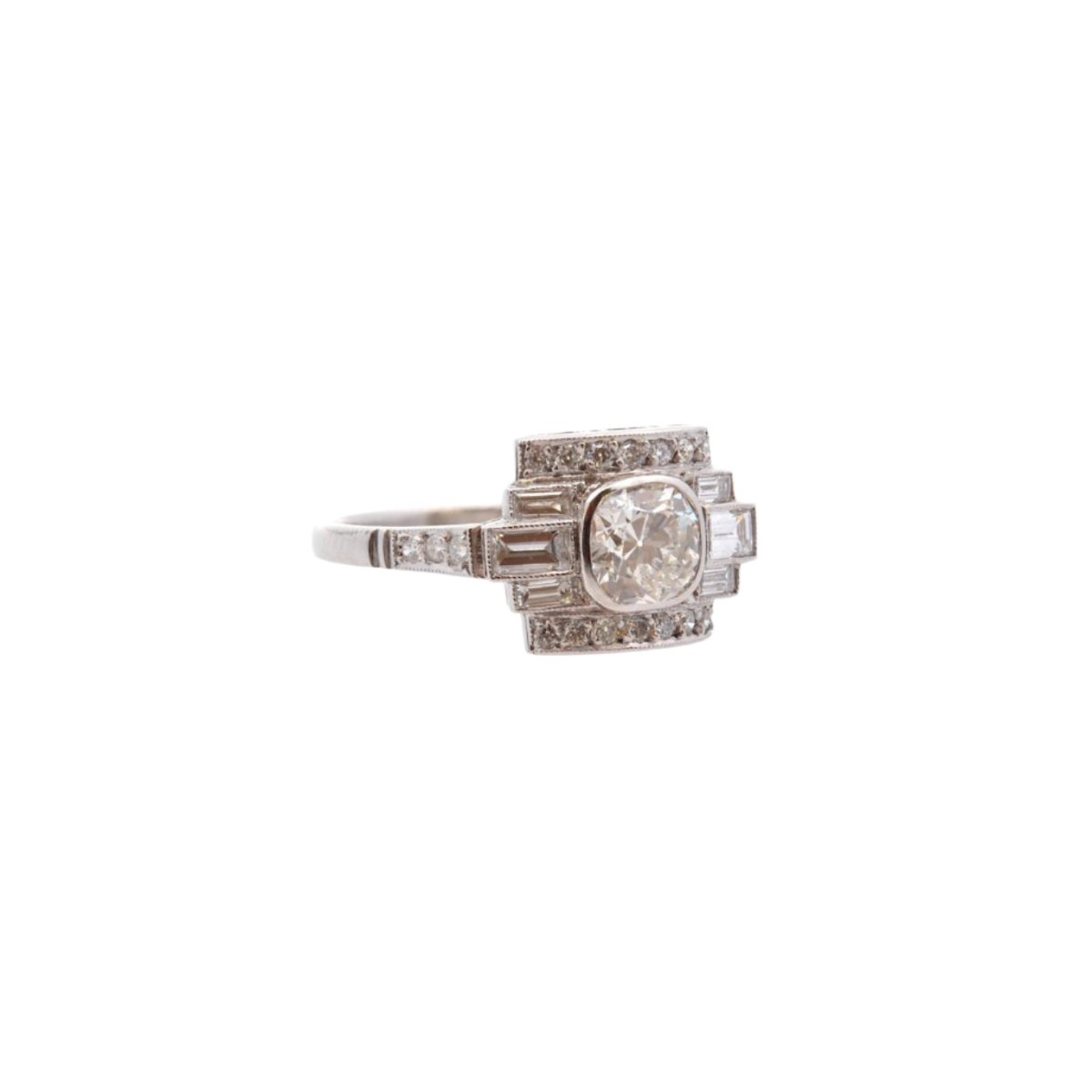 Bague Pavée en platine et diamants - Castafiore