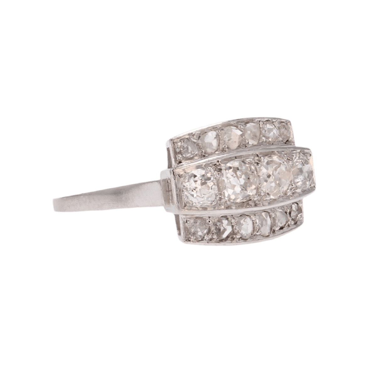 Bague Pavée en platine et diamants - Castafiore