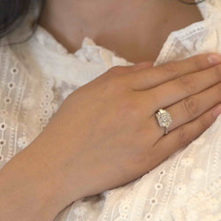 Bague Pavée en platine et diamants - Castafiore