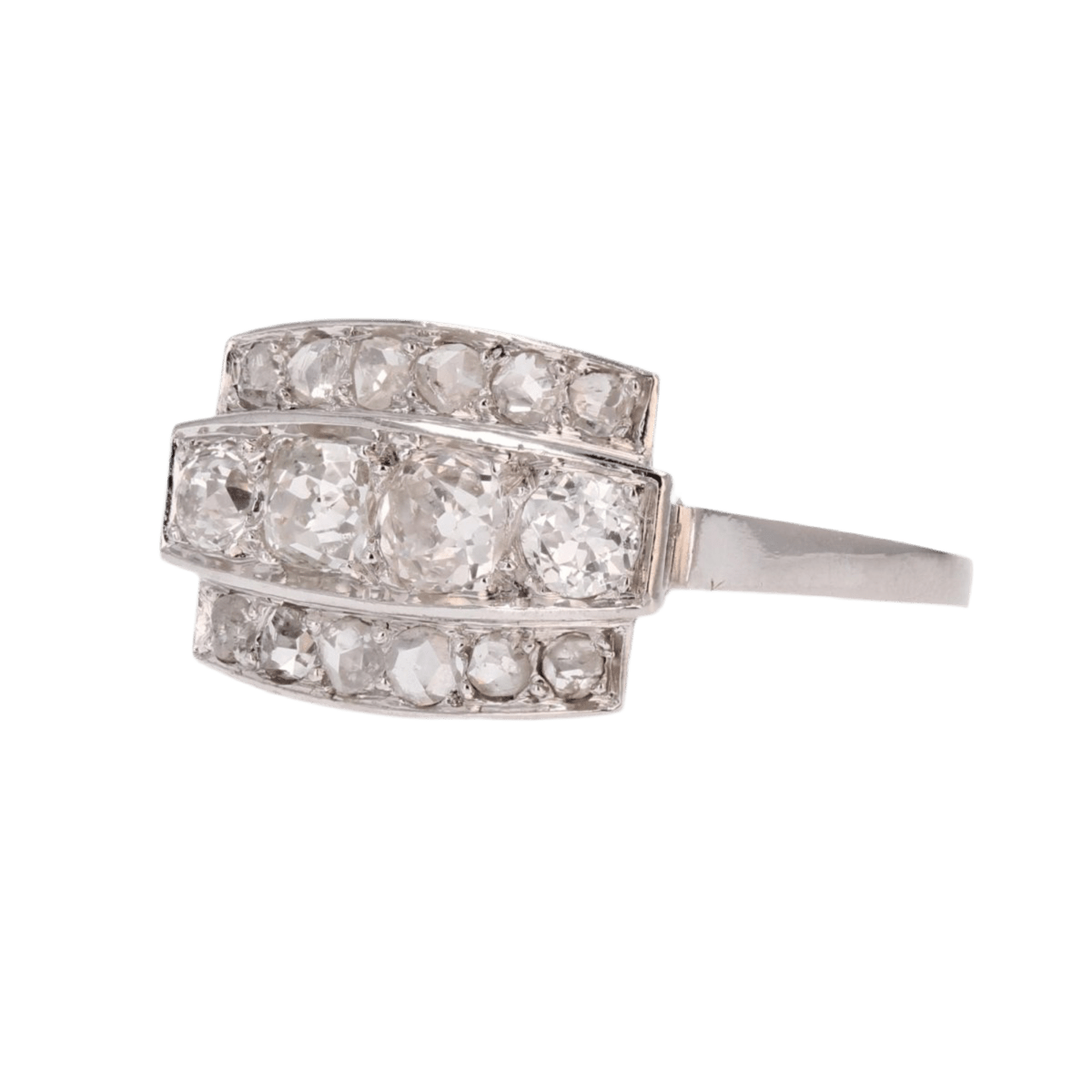 Bague Pavée en platine et diamants - Castafiore