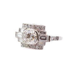 Bague Pavée en platine et diamants - Castafiore