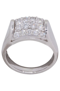 Bague Pavée en platine et diamants - Castafiore