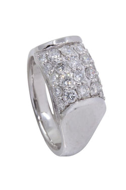 Bague Pavée en platine et diamants - Castafiore