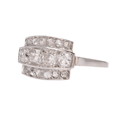 Bague Pavée en platine et diamants - Castafiore
