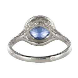 Bague Pavée en platine, saphir et diamants - Castafiore