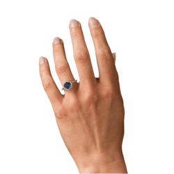 Bague Pavée en platine, saphir et diamants - Castafiore