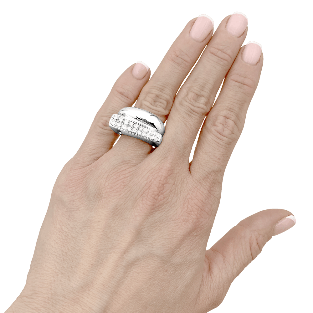 Bague Pavée FRED "Success" en or blanc et diamants - Castafiore