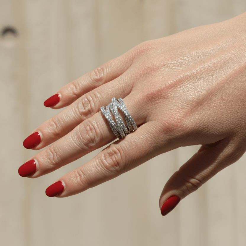 Bague Pavée LÉO PIZZO en or blanc et diamants - Castafiore