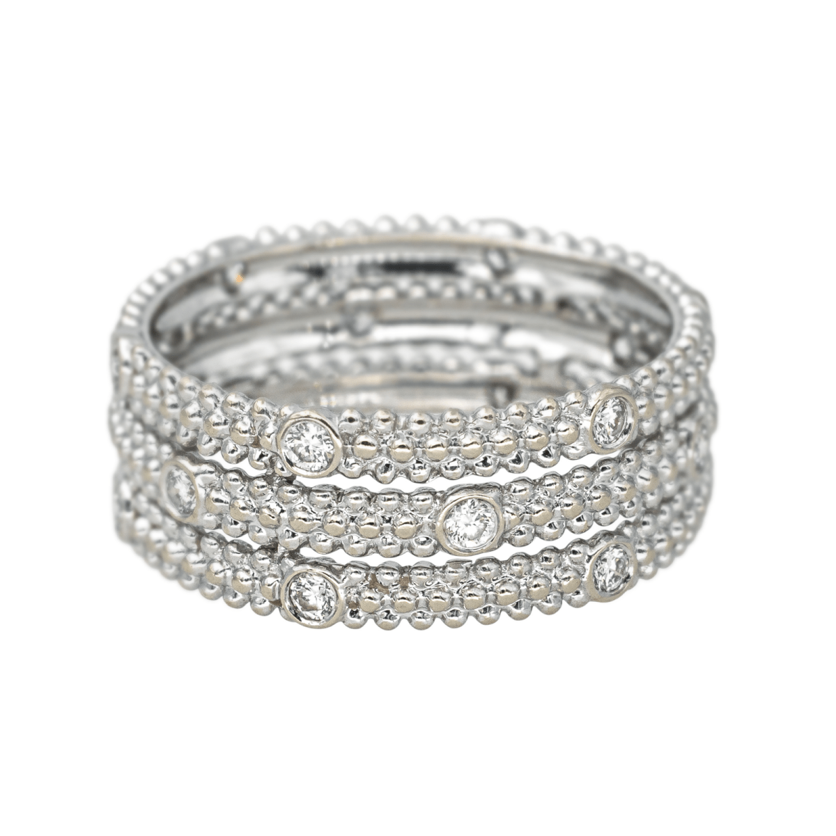 Bague Pavée MAUBOUSSIN "Le Premier Jour" en or blanc et diamants - Castafiore