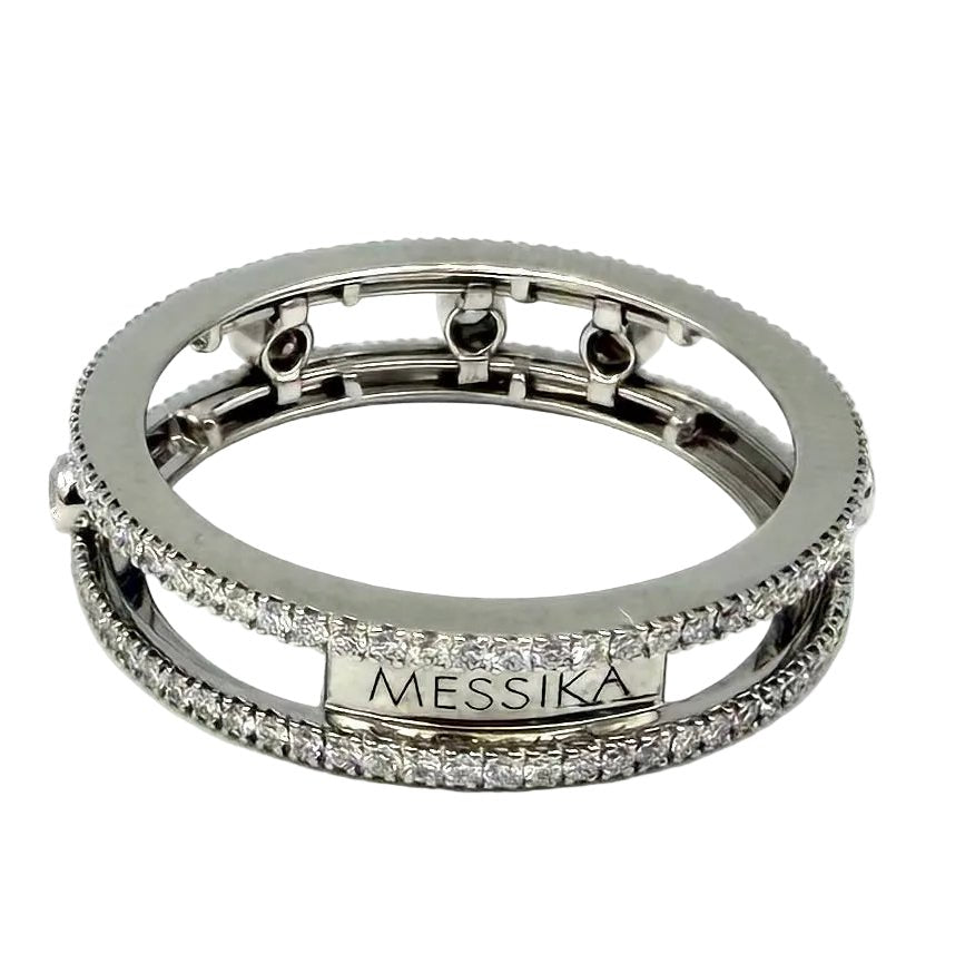 Bague Pavée MESSIKA "Fine Move Romane Pavée" en or blanc et diamants - Castafiore