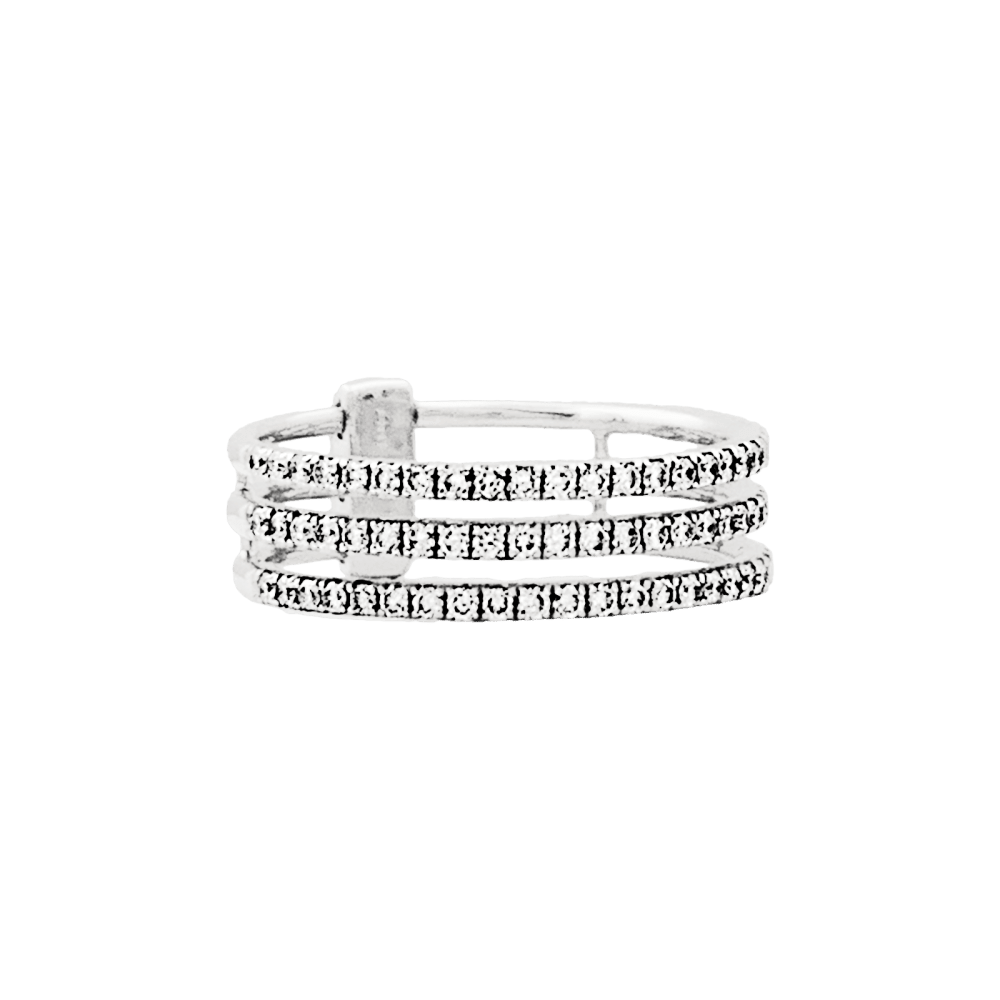 Bague Pavée MESSIKA "Gatsby" en or blanc et diamants - Castafiore