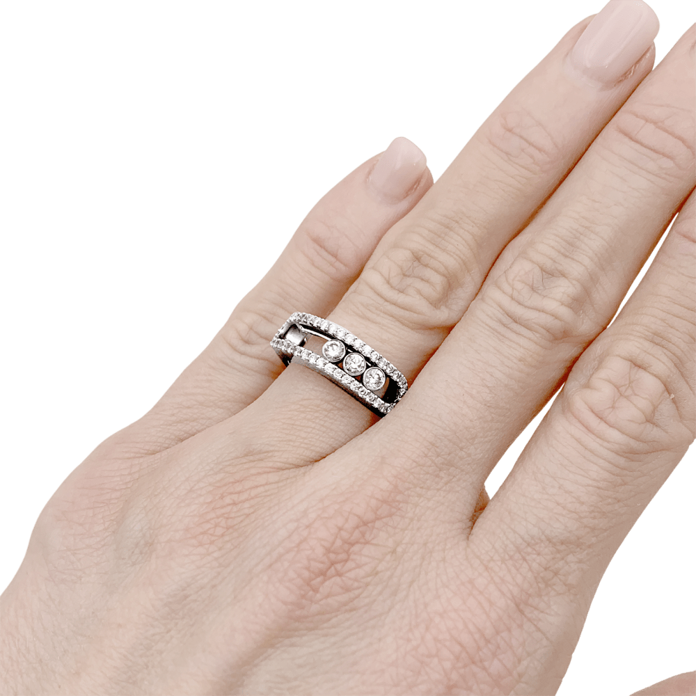 Ring Messika, "Move Pavé", white gold and diamonds.