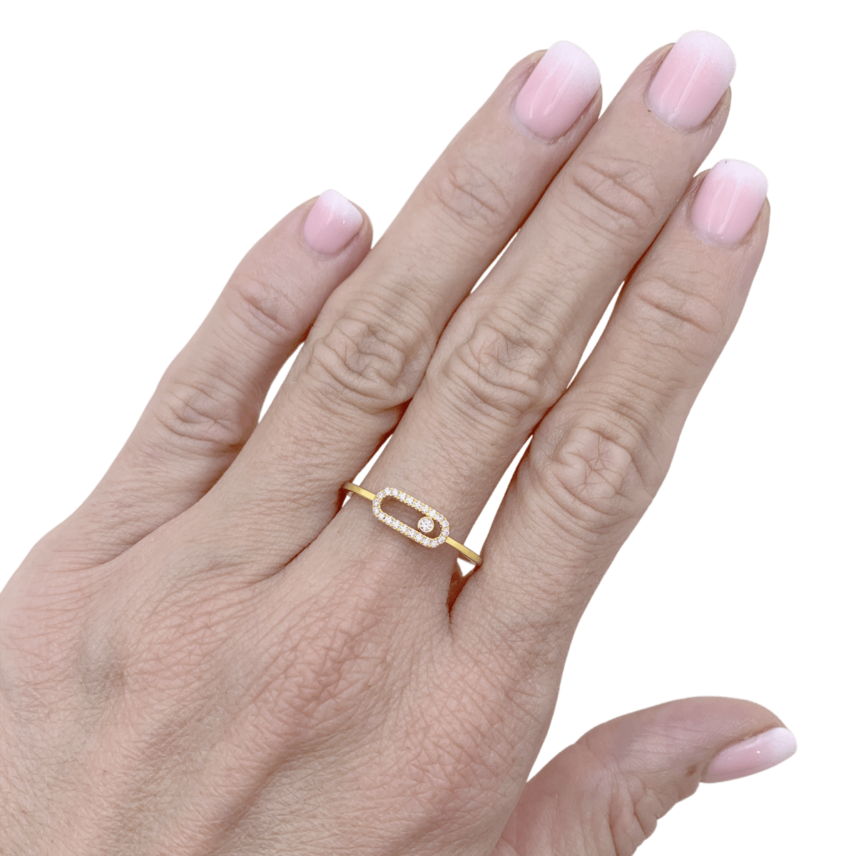 Bague Pavée MESSIKA "Move Uno Pavée" en or jaune et diamants - Castafiore