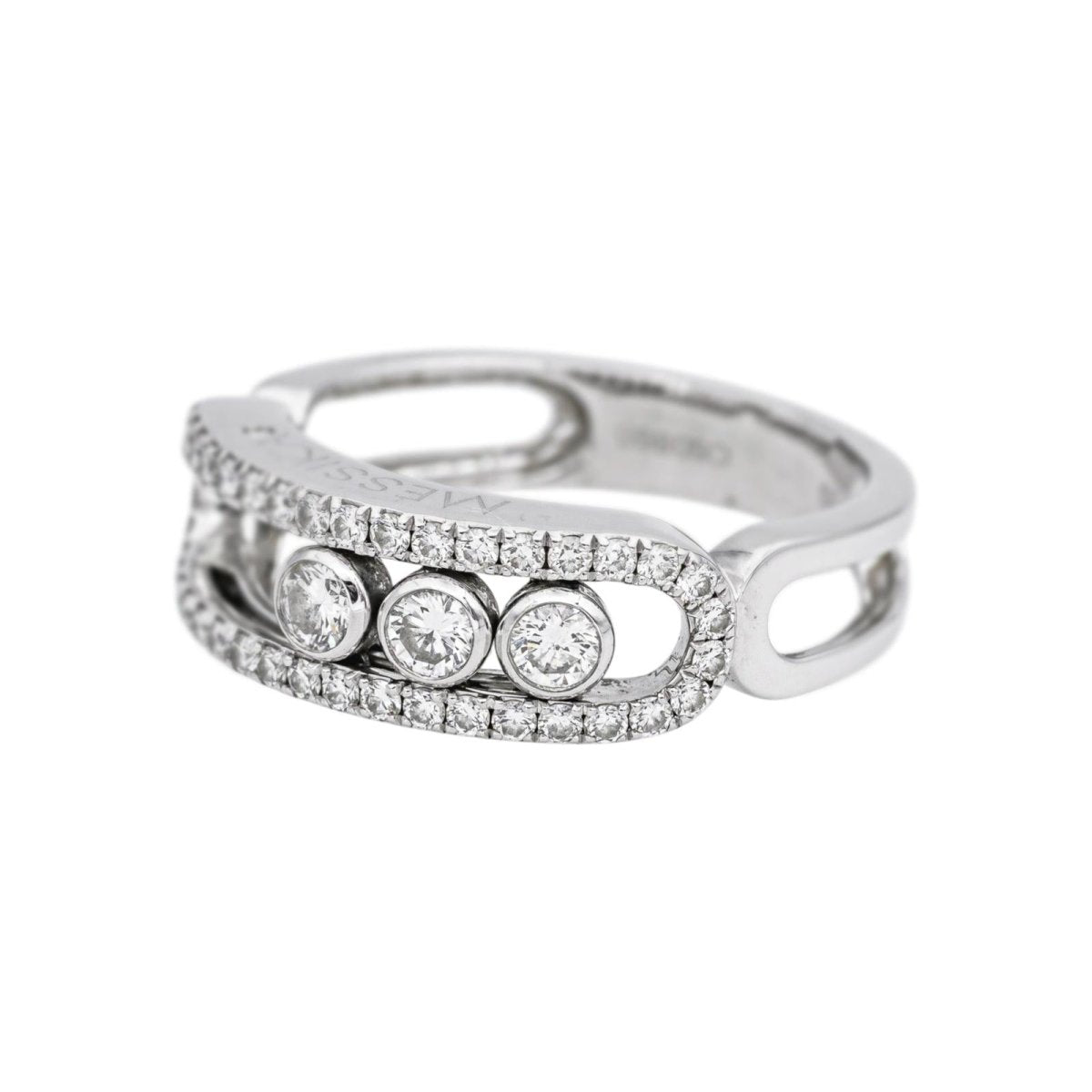 Bague Pavée MESSIKA "Pavé Move Classique" en or blanc et diamants - Castafiore