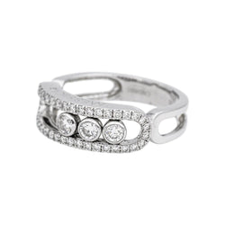 Bague Pavée MESSIKA "Pavé Move Classique" en or blanc et diamants - Castafiore