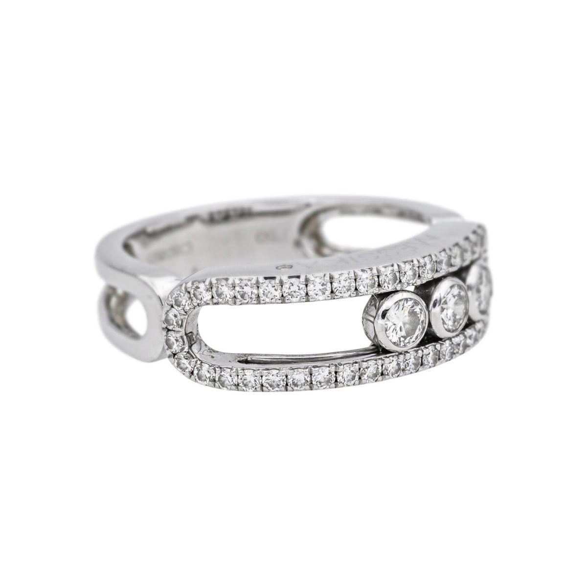 Bague Pavée MESSIKA "Pavé Move Classique" en or blanc et diamants - Castafiore